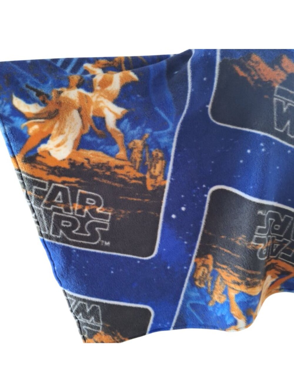 Original Star Wars Fleece Handmade Poncho Blue Orange Lightweight - Picture 3 of 11